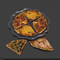 Delicious Pizza With Pepperoni Corn Olives And Slices On Decorative Plate