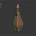 Red And Gold Ornate Decorative Bottle With Glowing Red Section And Transparent Spire