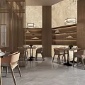 Elegant Chinese Private Dining Room With Wooden Partition Chandelier And Dining Table Chairs