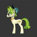 Cute White Pony Toy With Green Mane Tail Blue Green Horn And Yellow Star