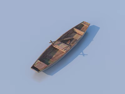 Boat wooden boat rowing paddle 3d model Boat wooden boat rowing paddle 3d model
