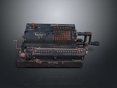 Vintage Mechanical Calculator Functional Daily Life Item With Classic Old Style Design 3d model