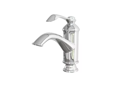 Modern Chrome Kitchen Faucet With Single Handle And Curved Spout Design 3d model