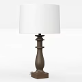 Elegant Table Lamp With White Lampshade And Brown Decorative Base Design 3d model