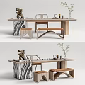 New Chinese Tea Table and Chair Tea Table and Chair Combination 3d model