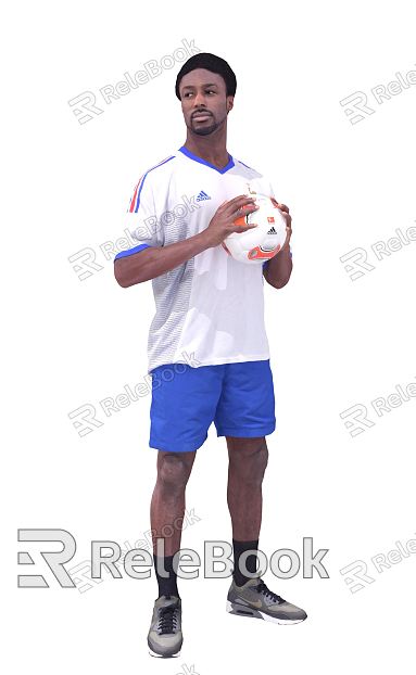 modern man football player black character model