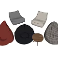 Modern Bean Bag Chairs in Multiple Colors and Styles with Small Wooden Table