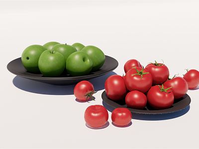 Modern fruit vegetable tomato green apple fruit furnishings model