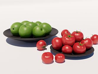 Modern fruit vegetable tomato green apple fruit furnishings 3d model