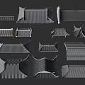 Traditional Architectural Roof Styles Featuring Various Tiled Designs And Eaves