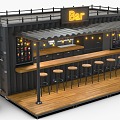 INDUSTRIAL LOFT CONTAINER BAR SHIPPING CONTAINER BAR 3d model