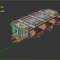 Futuristic Mechanical Exploration Vehicle With Solar Panels Multiple Wheels And Advanced Structure