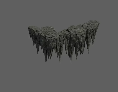 Garden Landscape Featuring Stalactite Shaped Rock Formations with Hanging Spikes and Rough Surface 3d model