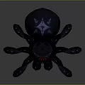 Black Spider Character With Red Eyes And Star Pattern Design 3d model