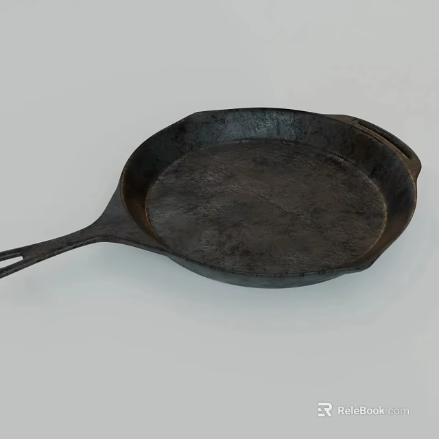 Durable Cast Iron Frying Pan Perfect for Home Kitchen Cooking Use 3d model 