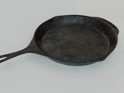 Durable Cast Iron Frying Pan Perfect for Home Kitchen Cooking Use 3d model