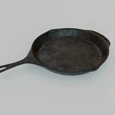 Durable Cast Iron Frying Pan Perfect for Home Kitchen Cooking Use 3d model