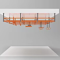 Orange Suspension Fitness Training Equipment With Metal Frame And Hanging Points