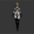Futuristic Cyborg Character With Golden Helmet White Armor Mechanical Body Sci Fi Concept Design