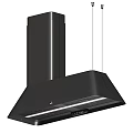 Modern Kitchen Range Hood With Sleek Black Design And LED Lighting 3d model
