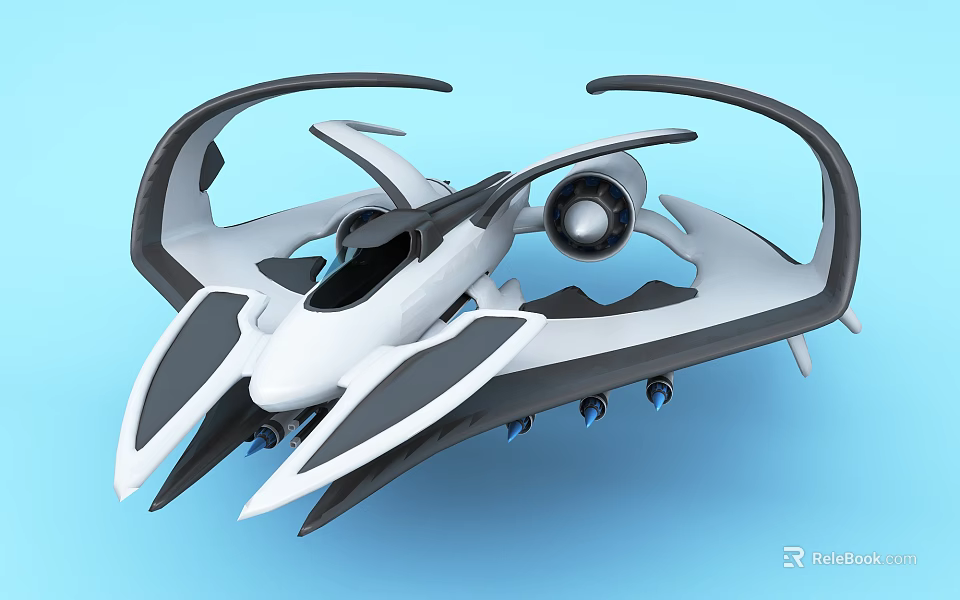 Futuristic Sleek Fighter Jet 3D Model With Aerodynamic Wings Visible Cockpit And Engines 3d model 