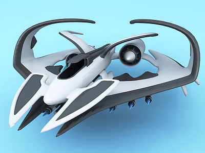 Futuristic Sleek Fighter Jet 3D Model With Aerodynamic Wings Visible Cockpit And Engines 3d model