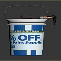 LOFF Paint Supplies Bucket With Paintbrush And Dripping Black Paint