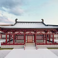 Modern Tang Style Ancient Architecture Chinese Temple Architecture Ancient Tang Architecture Temple Architecture 3d model