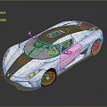 Silver and Black Sports Car With Sleek Modern Design And Carbon Fiber Roof