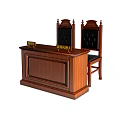 Solid Wood Formal Desk And Chair Set With High Back Chairs And Carved Details