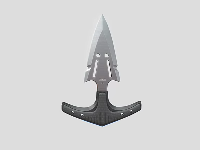 Tactical Weapon Dagger With Sharp Metal Blade And Black Handle Design 3d model