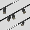 Black Modern Track Spotlights With Sleek Design For Ceiling Lighting Installation 3d model