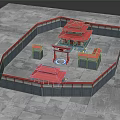 Traditional Ancient Chinese Architecture Featuring Red Roofs Enclosed Walls and Courtyard Layout
