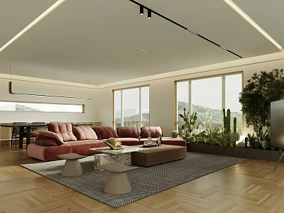 Modern Guest Dining Room Living Room 3d model