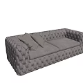 Light Gray Tufted Two Seater Sofa With Decorative Pillows And Modern Design 3d model