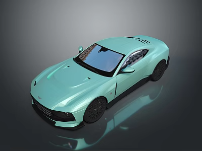 Light Green Sports Car With Sleek Aerodynamic Body Black Alloy Wheels Modern Exterior Design 3d model