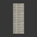 Tall Modern Building With Light Colored Facade And Multiple Floor Windows 3d model