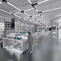 Modern Bright Clothing Store Interior With Open Display Shelves And Lighting Design