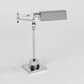 Modern Table Lamp with Adjustable Arm Square Shade and Stainless Steel Base 3d model