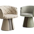 Modern Luxury Upholstered Single Chair With Soft Fabric And Leather Accented Wooden Pedestal Base
