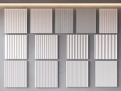 Various Textured Wall Panels with Different Designs for Modern Interior 3d model