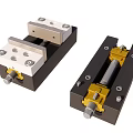 Mechanical Clamps With Metal Structure Yellow Adjustment Parts And Sliding Function 3d model