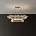 Elegant Modern Circular Crystal Chandelier Hanging From Ceiling With Bright Lights 3d model