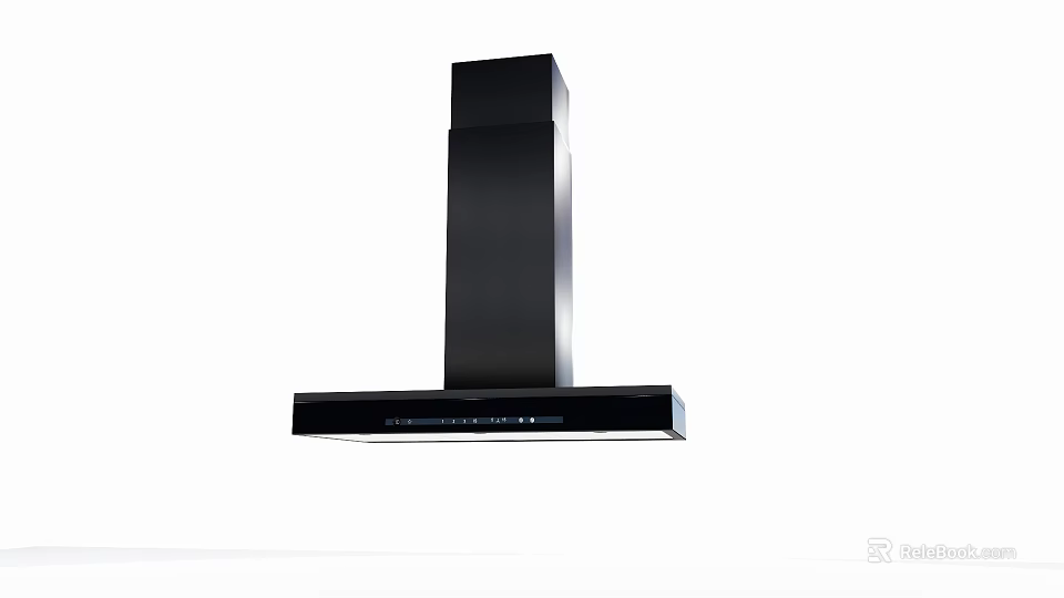 Sleek Black Range Hood As Modern Kitchen Appliance With Stylish Design 3d model