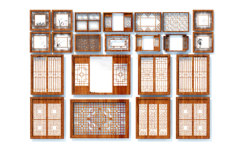 Chinese window pane 3d model