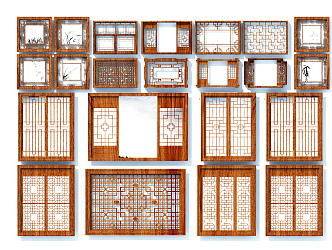 Chinese window pane 3d model