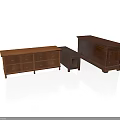 Wooden Furniture Set With Three Different Sizes Drawer Chests In Dark And Light Brown