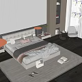 Modern Double Bed 3d model
