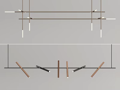 Light Luxury Chandelier Combination 3d model