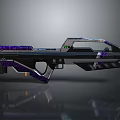 Sleek Black And Purple Futuristic Weapon With Glossy Surface And Intricate Details